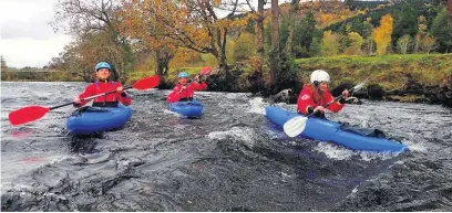  ??  ?? Paddle time Local rafting companies are getting people out to enjoy the Tay during October Tayfest