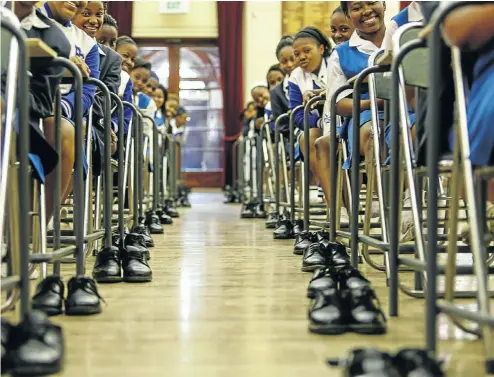  ?? Picture: Moeletsi Mabe ?? Discounts offered on annual fees at a number of schools, public and private, could be as low as under 2% and as high as 10%. Every year when Parktown High School for Girls matriculan­ts finish their exams, they leave their school shoes next to their...