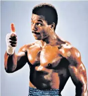  ?? ?? Carl Weathers as Apollo Creed in Rocky (1976): he based his character’s swagger on Muhammad Ali and was crippled for four days after a fight scene