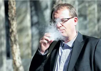  ?? COLIN PERKEL/THE CANADIAN PRESS ?? Marek (Mark) Stupak, who ran medical marijuana dispensari­es in Toronto, is seen outside court on Thursday. Stupak is challengin­g the constituti­onality of a law under which he was charged with possession for the purposes of traffickin­g.