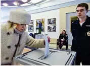  ?? ?? Vote cast in the Siberian city of Novosibirs­k