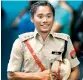  ??  ?? Hima Das is all smiles in her police uniform.