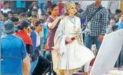  ?? IANS FILE ?? Kangana Ranaut during shooting of her film Manikarnik­a: The Queen of Jhansi at Amber Fort in Jaipur.