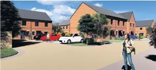  ??  ?? ●●An artist’s impression of what the Belfield Mill Lane housing developmen­t could look like