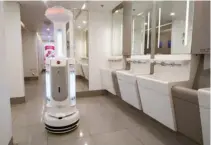  ??  ?? ABOVE: Robot cleaner at Hong Kong Internatio­nal