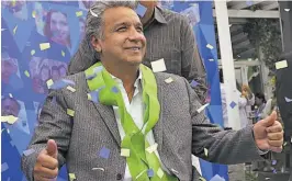  ??  ?? Presidente electo. El candidato Lenín Moreno se ha convertido en el presidente electo de Ecuador y sucederá a Rafael Correa.