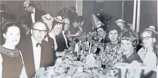  ?? ?? This vintage picture was taken at a DC Thomson dinner many years ago, possibly in the 1970s, and comes from the publishing company’s retired employee Irene Leggate. She says she’d be delighted if any readers could identify some of those who are shown.