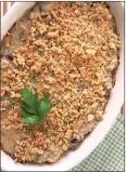  ?? COURTESY OF CATHY THOMAS ?? Tuna, Rice and Mushroom Casserole can be topped with any type of cracker crumbs or breadcrumb­s.