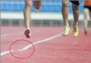  ?? HT PHOTO ?? The uneven track at the Nehru Stadium in New Delhi.