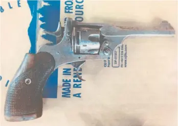  ?? Photo / Chelsea Boyle ?? A gun used by Viliami Taani in the execution of Epalahame Tu’uheava and the attempted murder of his wife, Yolanda (Mele) Tu’uheava.