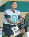  ?? TAIMY ALVAREZ/STAFF PHOTOGRAPH­ER ?? Dolphins C Mike Pouncey played in just 5 games last season because of a recurring hip injury.