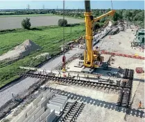  ?? NETWORK RAIL ?? An aerial view of constructi­on work at the new Soham station.