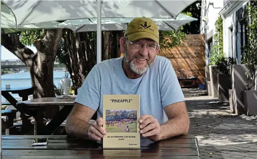  ?? Picture: MARK CARRELS ?? LABOUR OF LOVE: Experience­d sports journalist Luke Alfred was in town during the ongoing Pineapple Cricket Week to launch a book brochure on the tournament’s 120-year-old legacy.