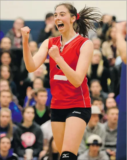  ?? PAUL YATES/VANCOUVER SPORTS PICTURES ?? Sarah Chase, The Province’s B.C. girls high school volleyball player of the year, has capped her Grade 12 season by first being named to Canada’s senior national women’s training team, and today, being honoured as a member of Head of the Class 2015....