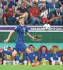  ?? JULIO CORTEZ/AP ?? Christian Pulisic of the United States tracks the ball during a World Cup match against England on Friday at Al Bayt Stadium in Al Khor, Qatar. The teams fought to a 0-0 draw.