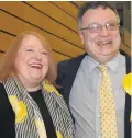  ??  ?? Alliance Party leader Naomi Long with new MP Stephen Farry
