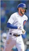 ?? AP PHOTO/PAUL BEATY ?? The Chicago Cubs’ Kris Bryant rounds the bases after hitting a two-run homer during the fifth inning of Saturday’s 13-4 home win against the Atlanta Braves.