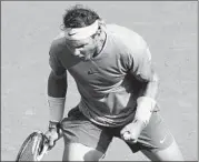  ?? CHRISTOPHE ENA/AP ?? Rafael Nadal celebrates winning his French Open semifinal match against Juan Martin del Potro 6-4, 6-1, 6-2.
