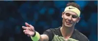  ?? (AFP) ?? Spain’s Rafael Nadal reacts during his first round-robin match against USA’s Taylor Fritz at the ATP Finals in Turin on Sunday.