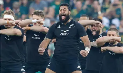  ?? Photograph: Gallo Images/Getty Images ?? The All Blacks perform the haka before their defeat to South Africa last weekend.
