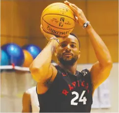  ?? TOSHIFUMI KITAMURA / AFP via Gett y Images files ?? Toronto Raptors guard Norman Powell is using his time
out during the pandemic to work on his game.