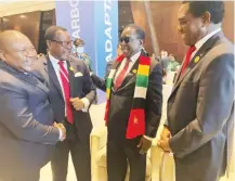  ?? — Pictures: Tawanda Mudimu ?? The President shares a lighter moment with his regional counterpar­ts from lef t, Filipe Nyusi (Moz ambique), Lazarus Chakwera (Malawi) and Hakainde Hichilema (Zambia) on the sidelines of the UN Climate Conference COP27 yesterday.