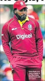  ?? GETTY IMAGES ?? Chris Gayle is no more a regular in the West Indies limited overs side.