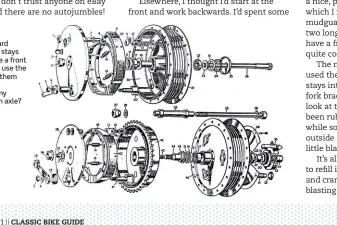  ??  ?? Above: Mudguard came with four stays but should have a front stand. Going to use the stays as I have them
Right: How many parts for just an axle?