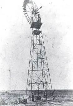 ??  ?? An Abraham Windmill, manufactur­ed in Ballarat, at Sparrovale Farm soon after the farm was establishe­d in 1906.