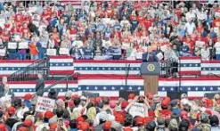  ?? MIKE MCCARN/AP ?? President Trump hasn’t held one of his rallies since March.