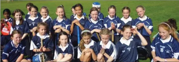  ??  ?? Gaelscoil na gCloch Liath at the camogie blitz in Bray last week.