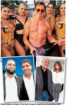  ??  ?? Governance gripes: The Hut Group’s up’s Matthew Moulding with friends ( top); Asda buyers the Issa brothers ( bottomleft) and Boohoo’s co-founders Mahmud Kamani and Carol Kane ( right)