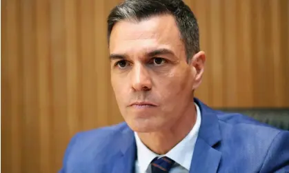  ?? Photograph: MARISCAL/EPA ?? Pedro Sánchez ‘hopes his gambit will act as a wake-up call to mainstream voters’.