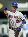  ?? ORLIN WAGNER — THE ASSOCIATED PRESS ?? Mets’ Pete Alonso points to fans after hitting his 40th home run of the season during the ninth inning of an 11-5 win over the Royals.