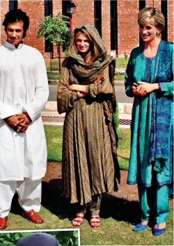  ?? ?? Friends: Imran Khan, then wife Jemima and Princess Diana in Pakistan in 1997
