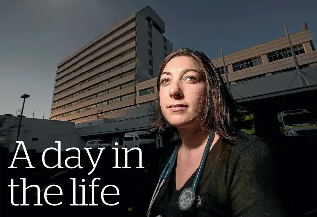  ?? LAWRENCE SMITH / FAIRFAX NZ ?? Emily Shine, a second-year resident doctor in obstetrics and gynaecolog­y at Auckland’s North Shore Hospital, says exhaustion means mistakes creep in.