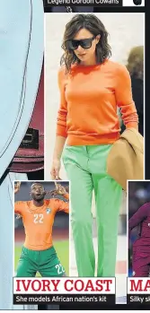  ??  ?? IVORY COAST She models African nation’s kit