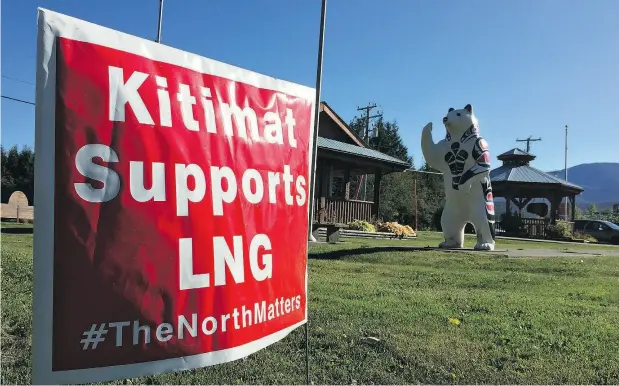  ?? MATT ROBINSON / POSTMEDIA NEWS ?? News that a huge LNG Canada investment was approved by Royal Dutch Shell Plc and its partners has many residents in Kitimat, B.C., pleased.