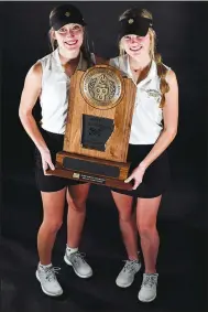  ?? ?? Peri Tygart (left) and Maddy Flynn of Charleston, seen Tuesday, are the 2022 All-River Valley Democrat-Gazette girls co-golfers of the year.