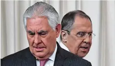  ?? Foto: afp ?? Die Außenminis­ter Rex Tillerson und Sergej Lawrow.