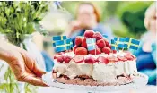  ??  ?? Sweet treats: cakes packed with as many strawberri­es as possible are among the mainstays of traditiona­l Swedish midsummer festivals