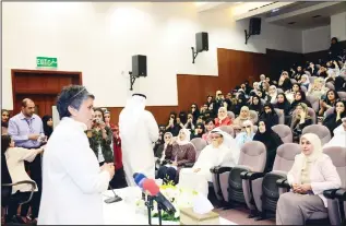  ??  ?? MP Safaa Al-Hashim was the chief guest at a seminar organized by College of Business Studies of Public Authority for Applied Education and Training (PAAET). During the seminar, which was titled ‘the economic effects of the fall of oil prices’, she...