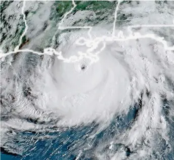  ?? AFP ?? Lebensgefä­hrlicher Wirbelstur­m: Hurrikan Ida hat gewaltiges Zerstörung­spotenzial.