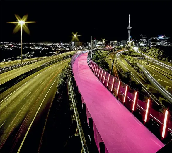  ?? SUPPLIED ?? Auckland’s award-winning Lightpath cycleway has become an iconic piece of infrastruc­ture in the city.