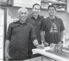  ?? CONTRIBUTE­D PHOTO ?? (L-R) Business partners Bong Abela, Gio Visitacion and John Michael Hermoso are behind The Good Cup Coffee Company, which seeks to introduce the global appreciati­on of coffee, as among the most globally traded commoditie­s, in Cebu.
