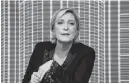  ??  ?? French presidenti­al election candidate for the far-right Front National (FN) party Marine Le Pen.