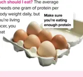  ??  ?? Make sure you’re eating enough protein