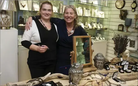  ??  ?? Samantha Wall and Emma Tamplin at thecharity jewellery sale in Samantha’s Jewellers, Wicklow.