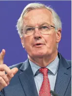  ??  ?? Michel Barnier at the talks yesterday