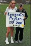  ?? PHOTO COURTESY DOWNINGTOW­N WEST ?? Downingtow­n West lacrosse player Peyton Motice scored her 100th goal in her career in a win over Kennett Tuesday.